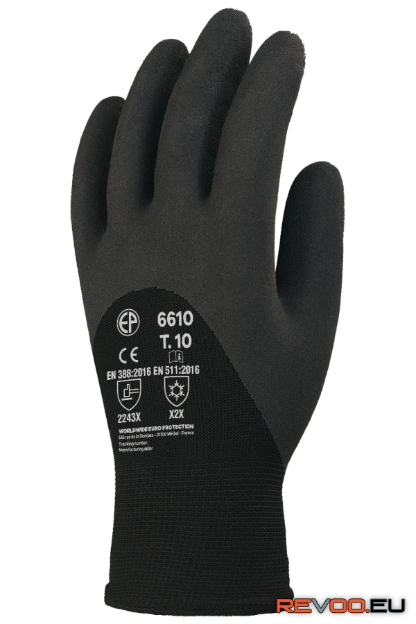 Szerelőkesztyű, téli HP latex tenyér, 3/4 hát   Euro Protection MO6610